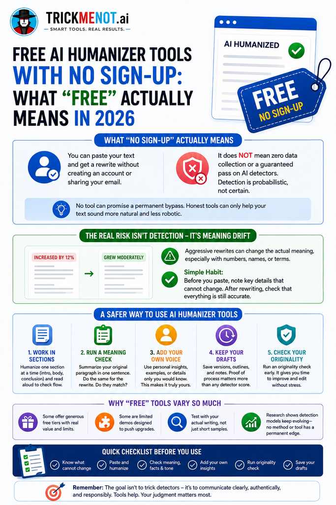 Free AI Humanizer Tools With No Sign-Up: What "Free" Actually Means in 2026 2 Free AI Humanizer Tools