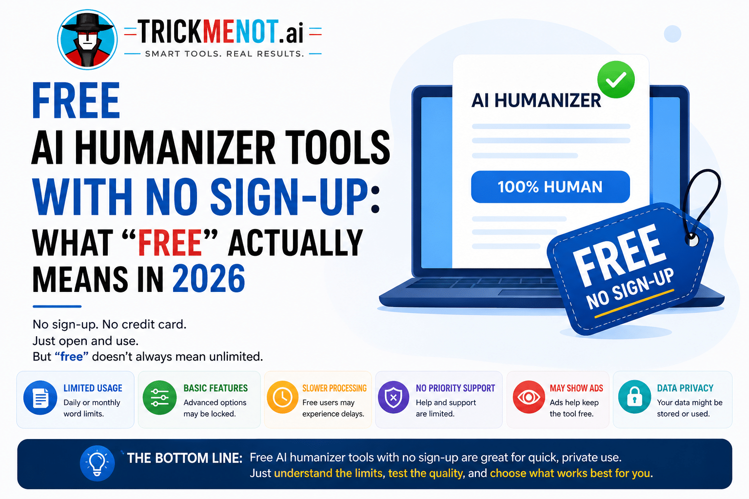Free AI Humanizer Tools With No Sign-Up: What "Free" Actually Means in 2026Β 1 Free AI Humanizer Tools With No Sign-Up: What “Free” Actually Means in 2026Β