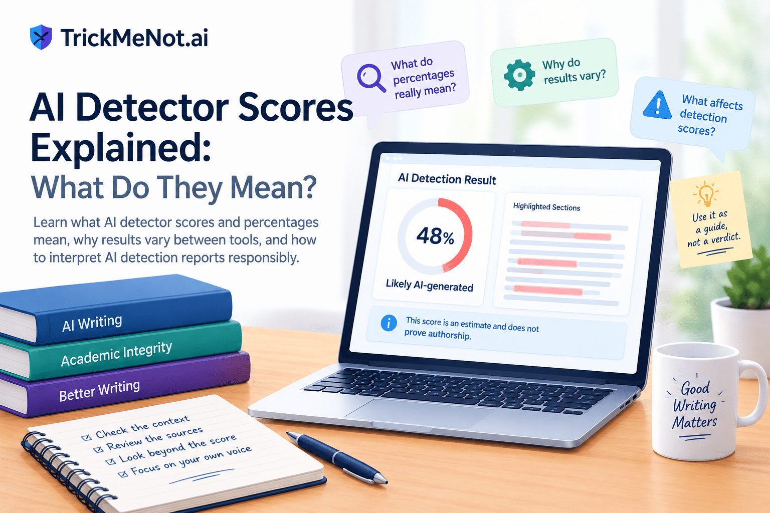 How to Interpret AI Detector Scores: What Do the Percentages Actually Mean? 3 How to Interpret AI Detector Scores: What Do the Percentages Actually Mean?